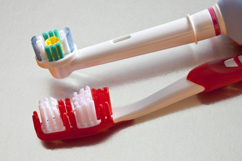 Toothbrushes on white background. 