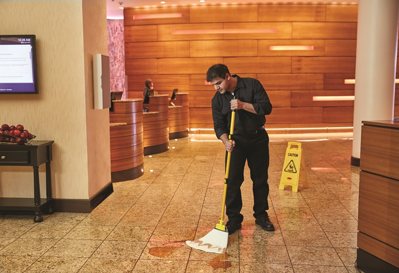 Safe housekeeping practises help to prevent slip and fall injuries.